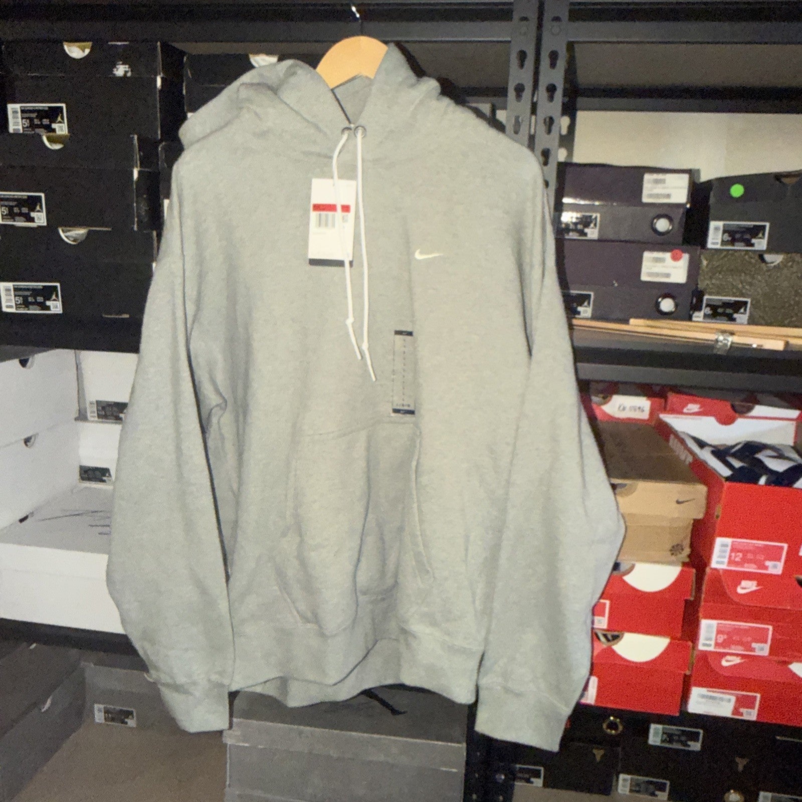 Men's L Nike Hoodie Heavyweight Sweatshirt Fleece Solo Swoosh 0140