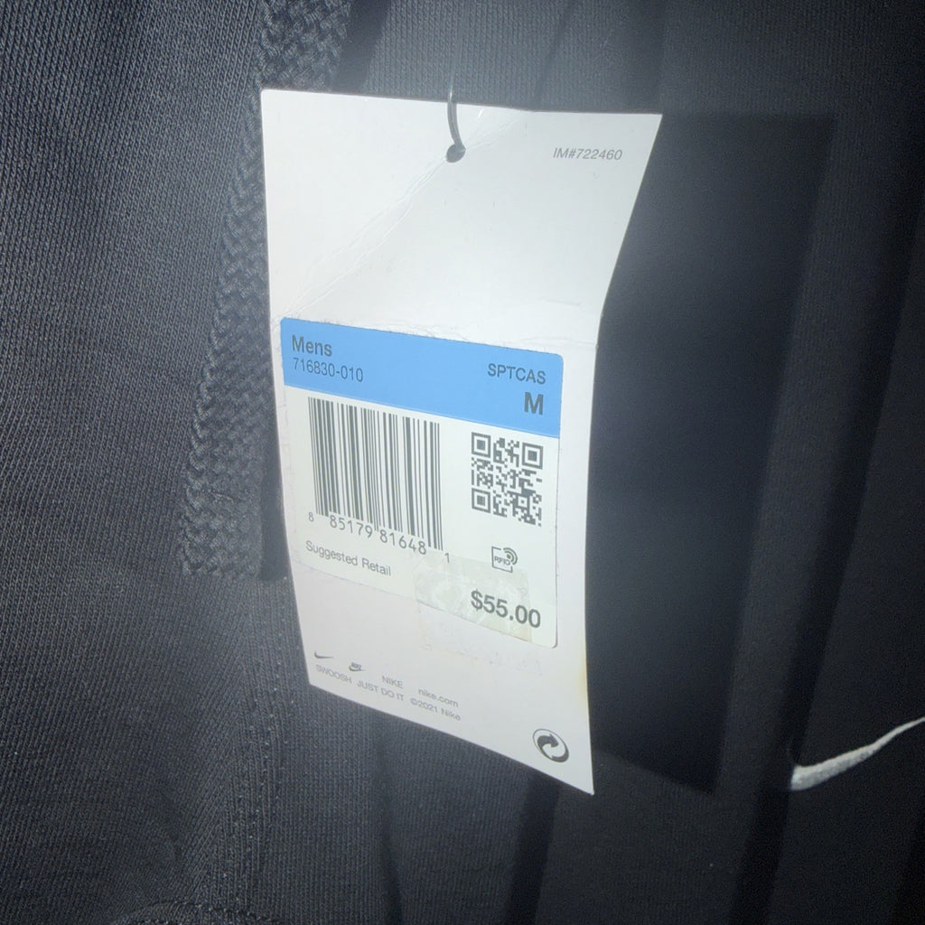 Nike Sportswear Fleece Joggers Sweatpants Size M Black Tapered 0135-0136