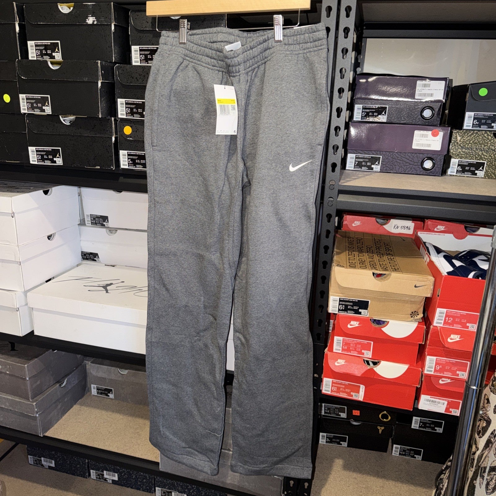 *NEW* NIKE Mens Sportswear Fleece Sweatpants Charcoal Grey Size-S 0087