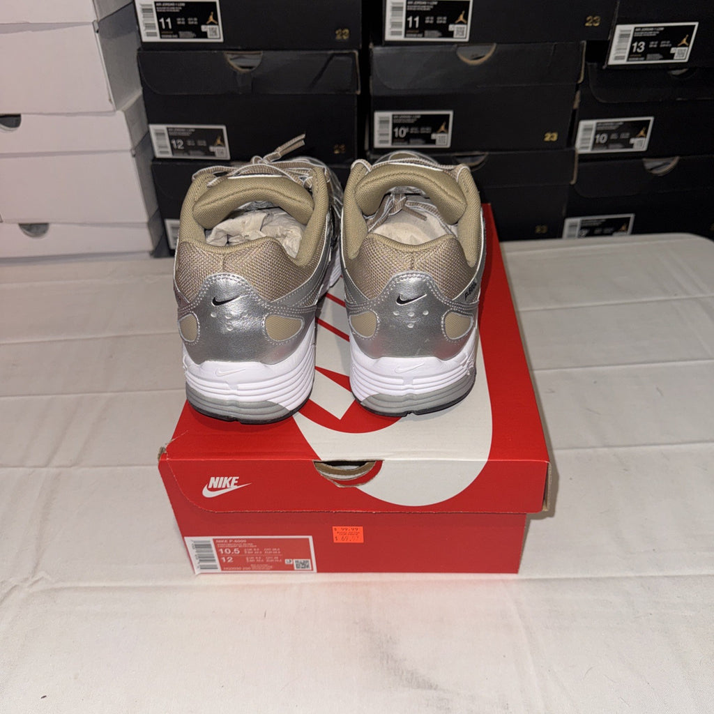 Nike P-6000 Khaki Metallic Silver HQ3030-200 Size 10.5