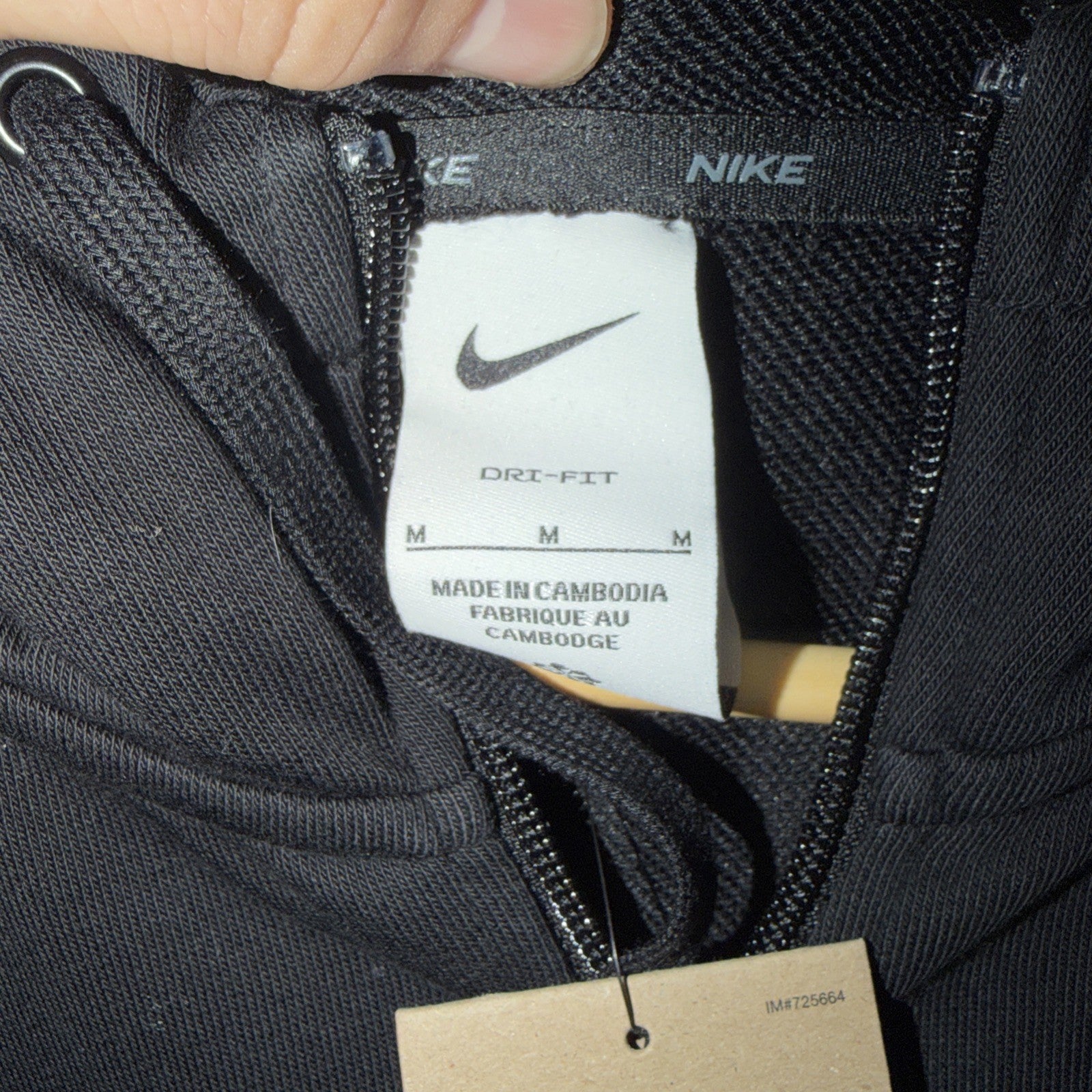 Nike Men's Dry Dri-FIT Hooded Fitness Full-Zip LS Black Hoodie M 0092-0093