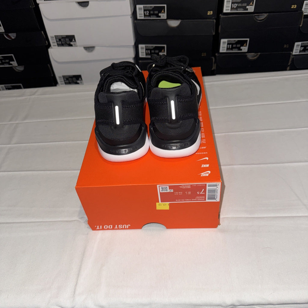 Nike Free RN 2018 Black/White Size 7.5W 942837-001