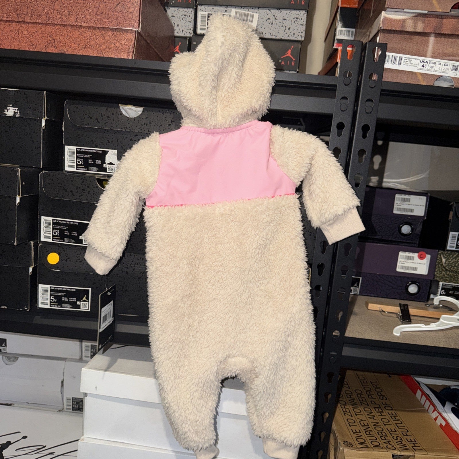 Nike Toddler Fuzzy Suit Light Orewood Brown Pink 6 Months  NWT 0102