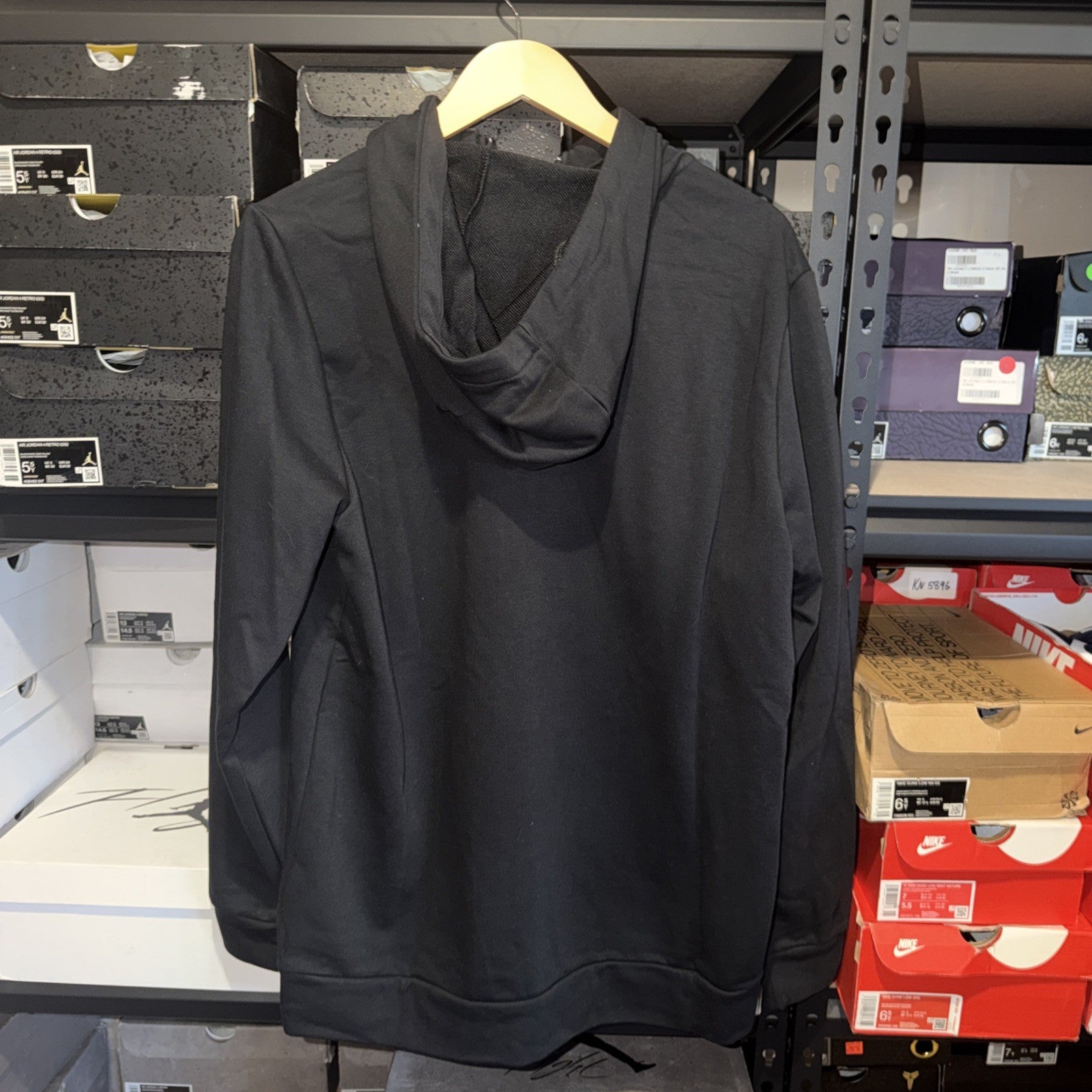 Nike Men's Dry Dri-FIT Hooded Fitness Full-Zip LS Black Hoodie M 0092-0093