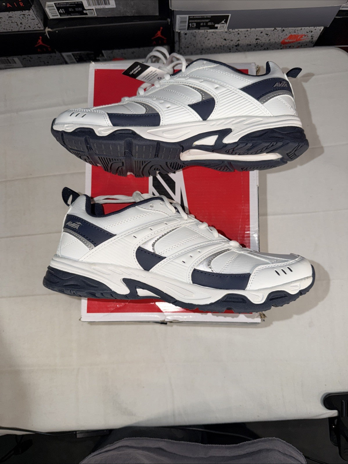 Avia Verge Men's Trainers White Navy Blue Size 9 A1313MWD