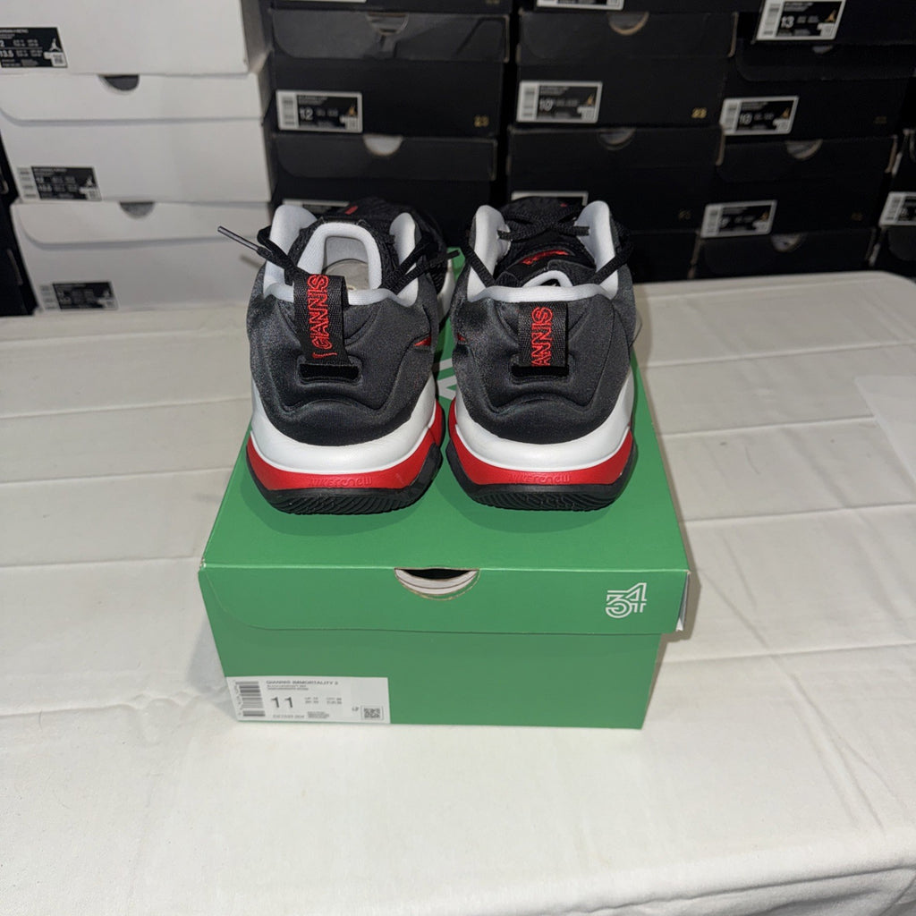 Nike Giannis Immortality 3 Sneakers Black/University Red, Size 11, DZ7533-004