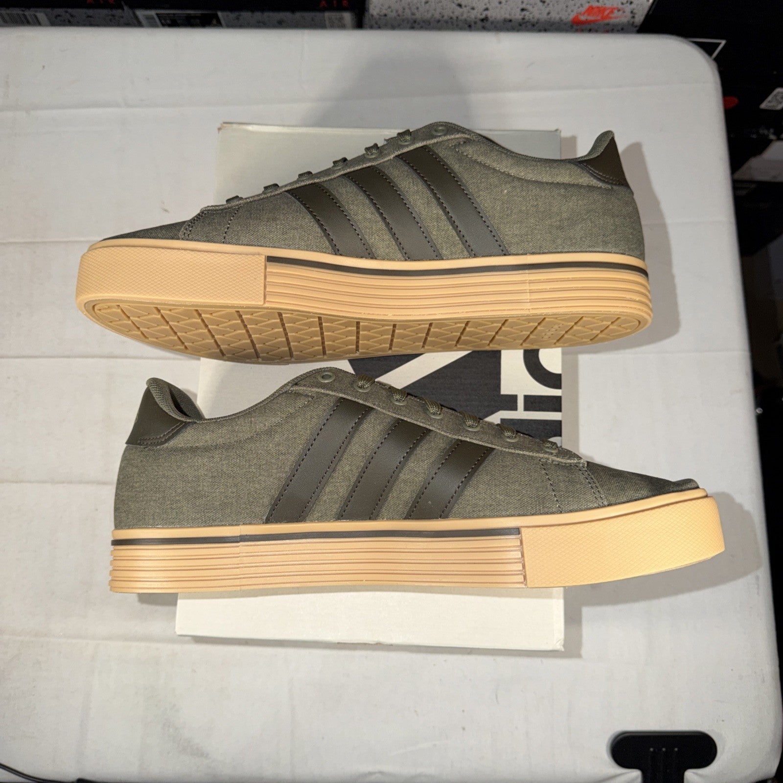 adidas Daily 4.0 Skateboarding Shoes Olive Green, Gum, Size 12 US IF4494
