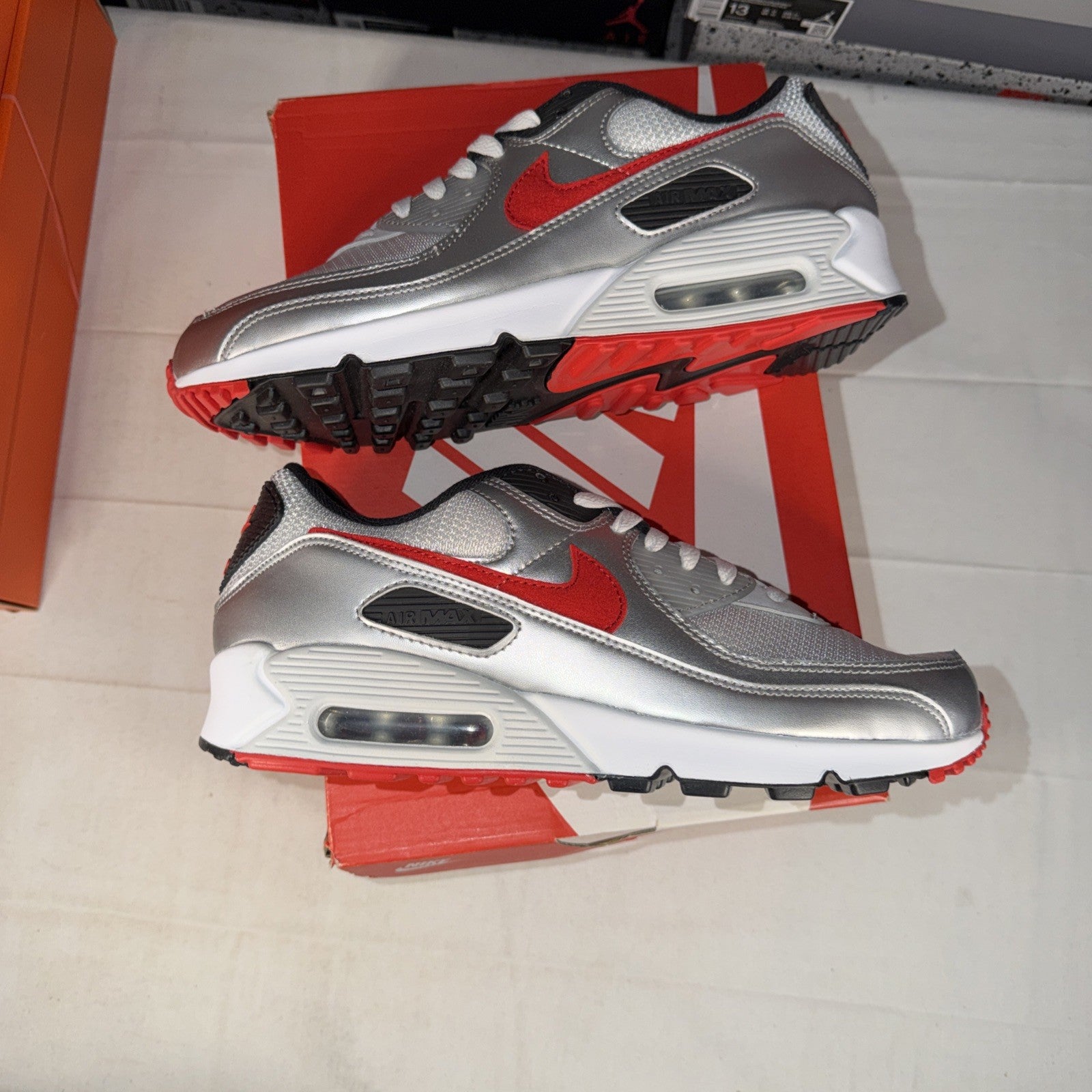Nike Air Max 90 Photon Dust University Red/Silver Size 10 DX4233-001