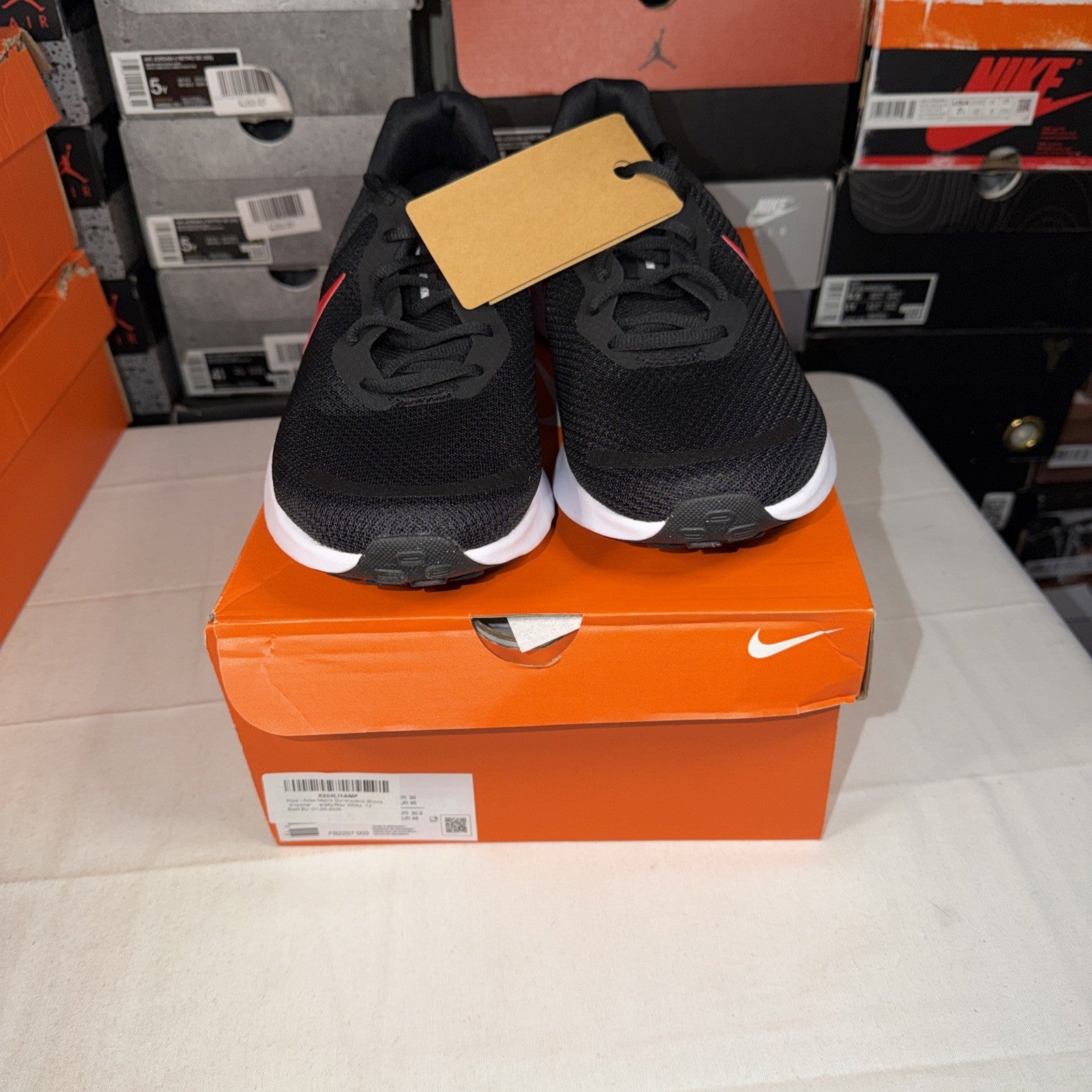 Nike Men's Revolution 7 Sneakers Size 12, Black/University Red/White, FB2207-003