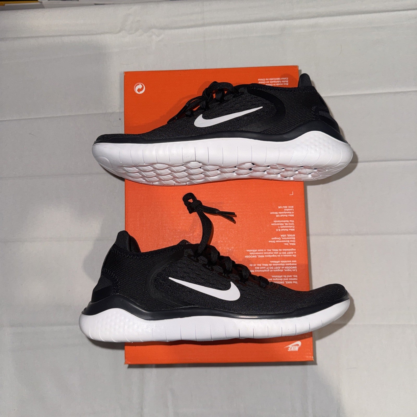 Nike Free RN 2018 Black/White Size 7.5W 942837-001