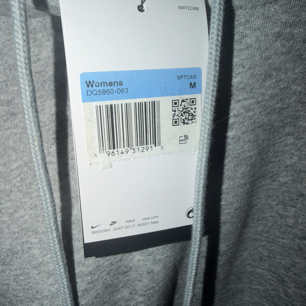 Nike Sportswear Gray Fleece Womens Oversized Pullover Hoodie Size Med 0131