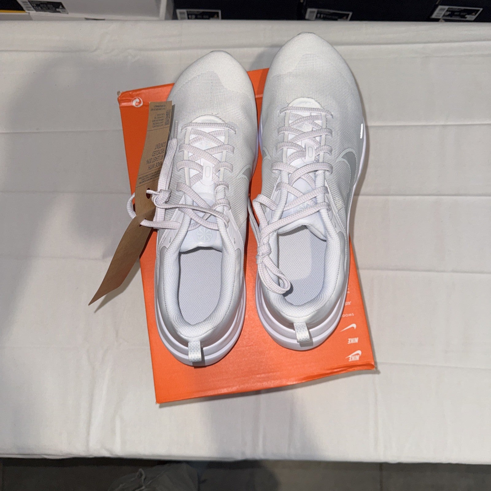 Nike Men's Downshifter 12 Running shoes White Platinum White Size 12 New