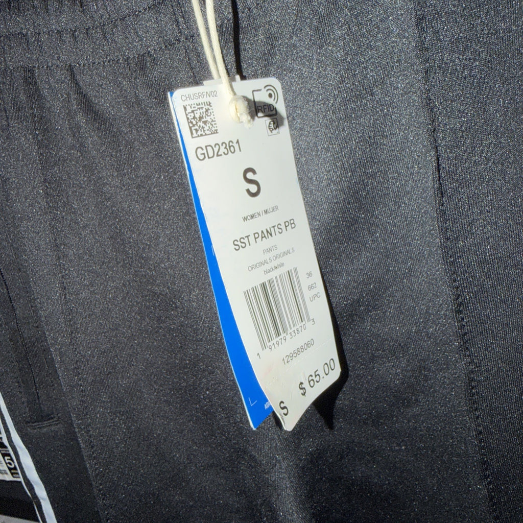 Womens Adidas Slim Fit Originals Sweatpants Black White Small 0217