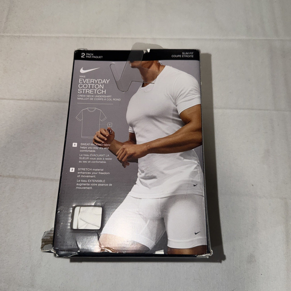 Nike Everyday Cotton Stretch Crew Neck Undershirt 2 Pack Men Size M Medium 0277
