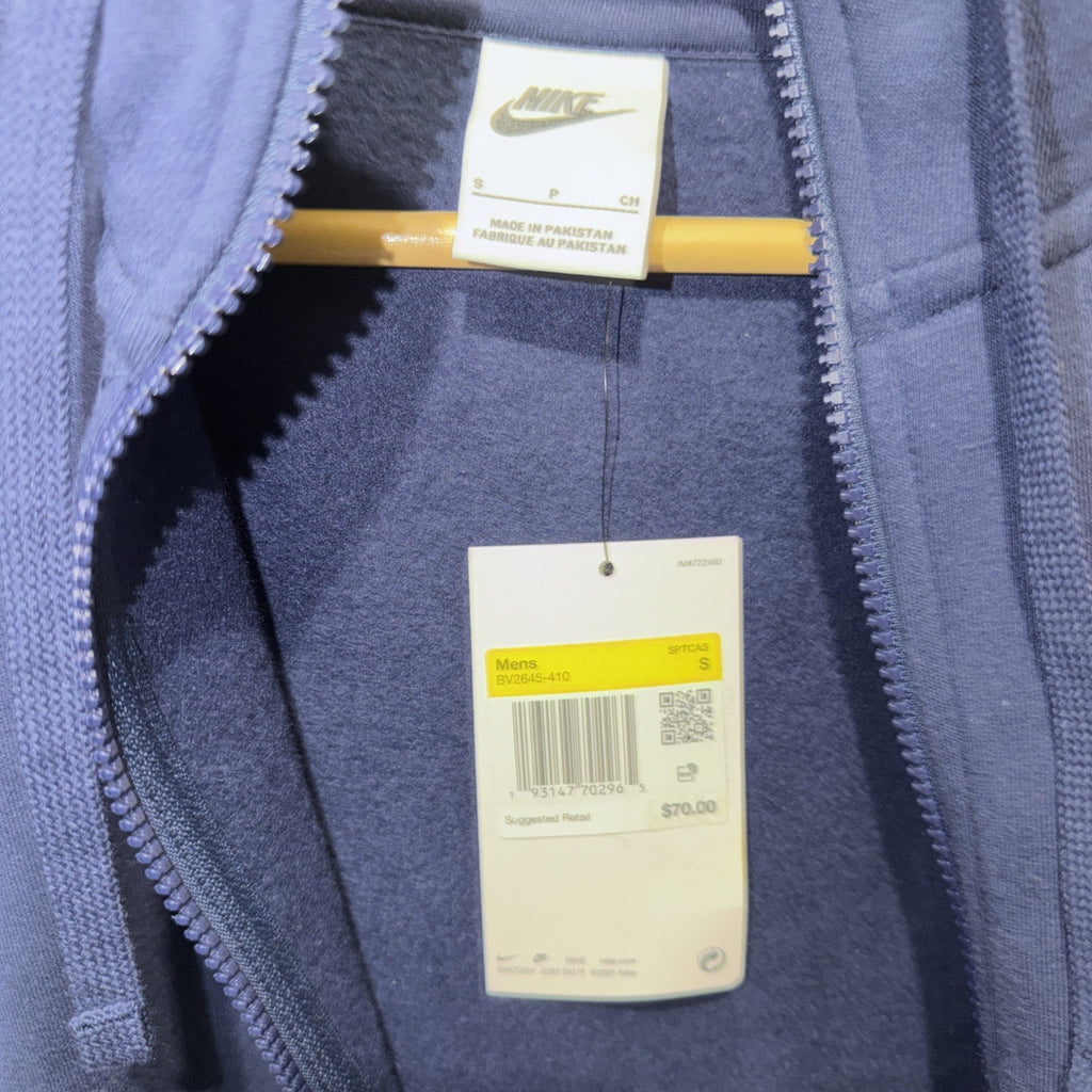 Nike Sportswear Club Fleece Full Zip Hoodie Navy, BV2645-410 (S) 0010-0011