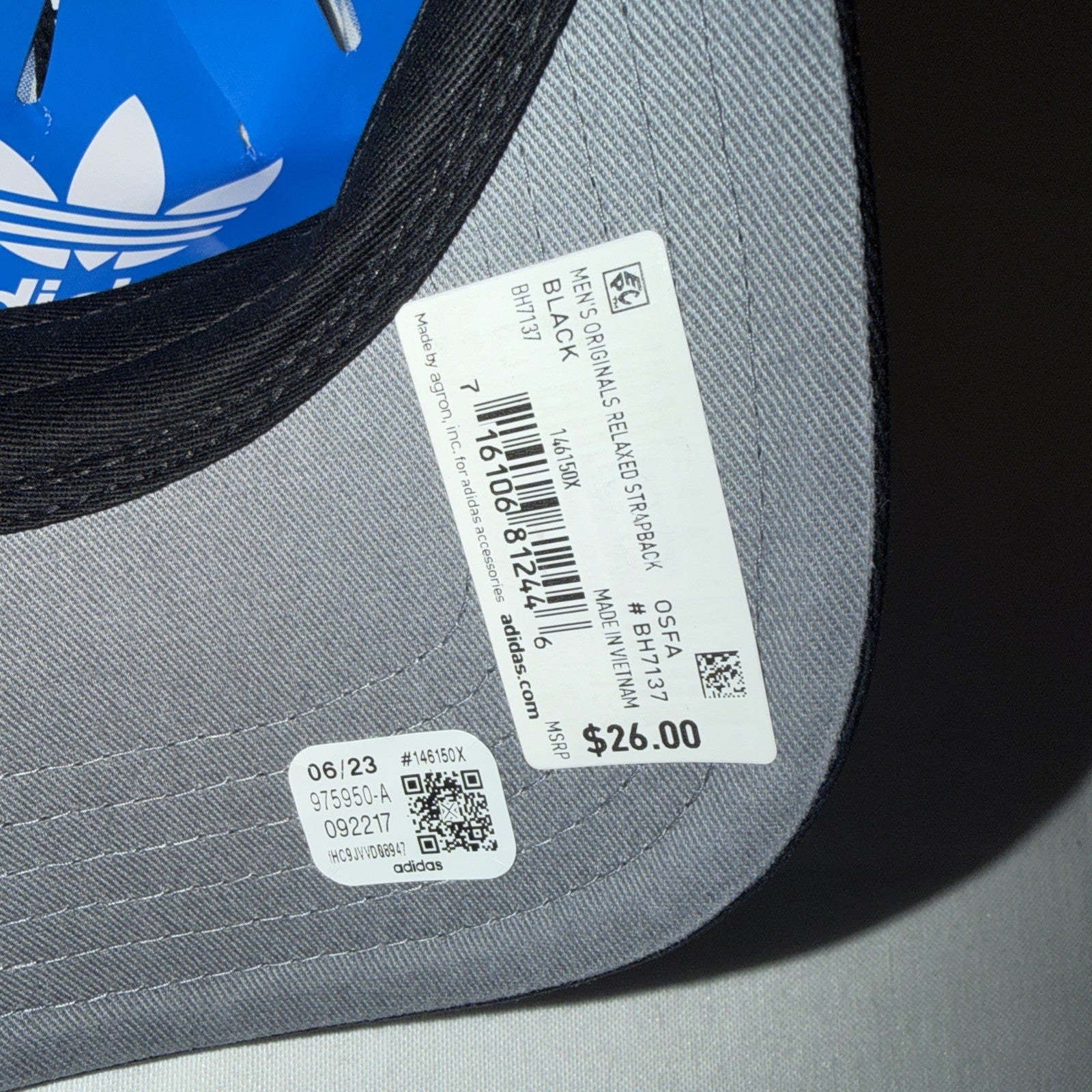 adidas Originals 975950 Strapback Relaxed Adjustable Cap Black 0240-0249