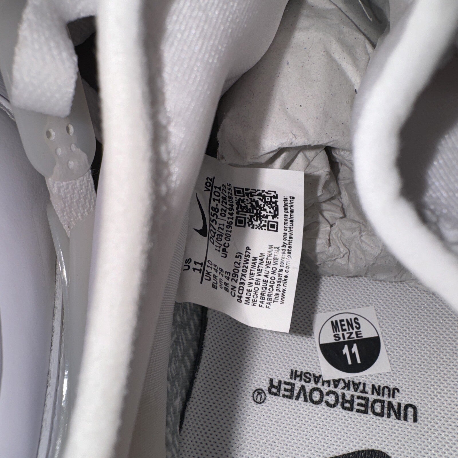 Size 11 - Nike Undercover x Air Force 1 SP GORE-TEX Low Triple White