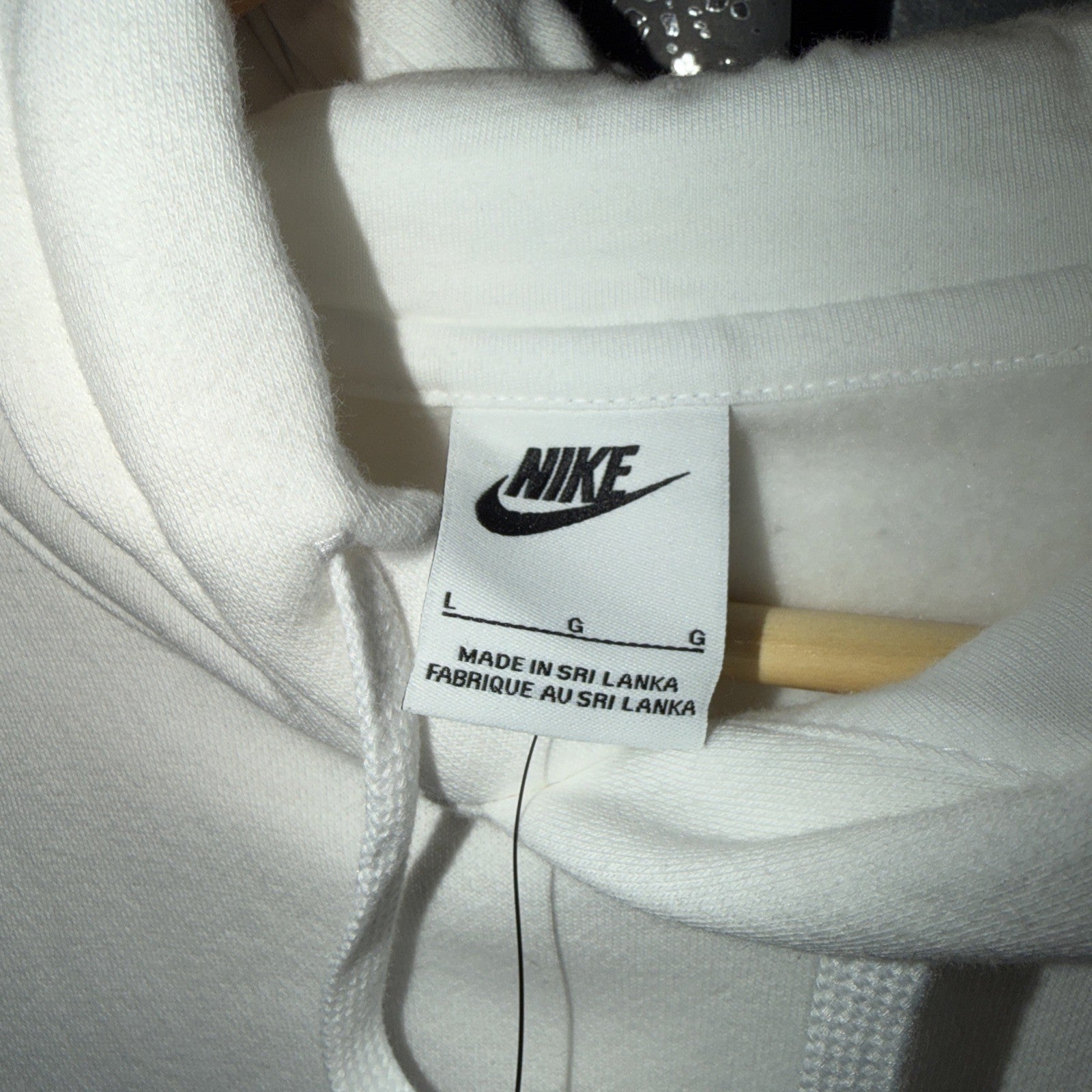 Nike Men's NSW Club Fleece LS White Pullover Hoodie BV2654-100 L 0079