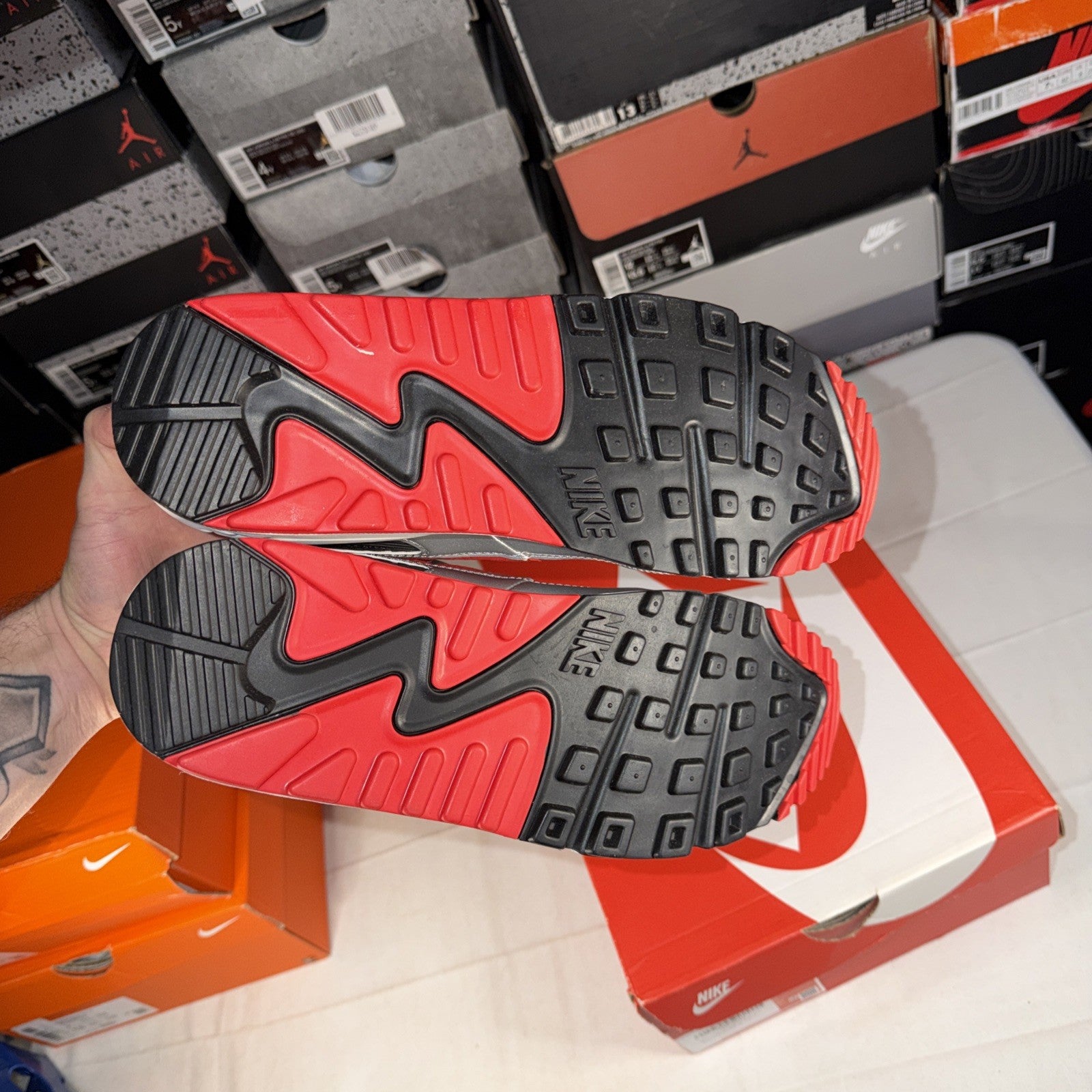 Nike Air Max 90 Photon Dust University Red/Silver Size 10 DX4233-001