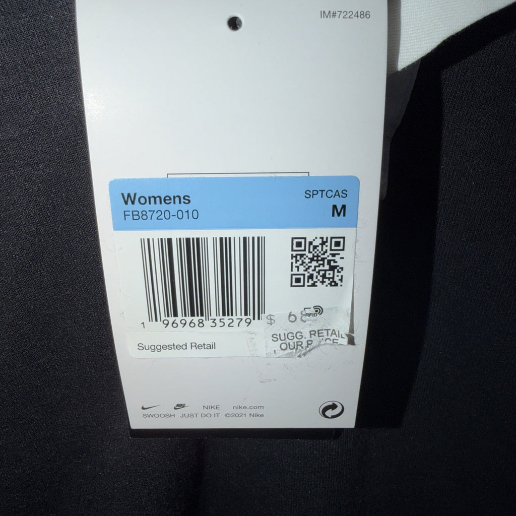 Nike Women's Essential Black/White Oversized Long-Sleeve Polo (FB8720-010) 0082