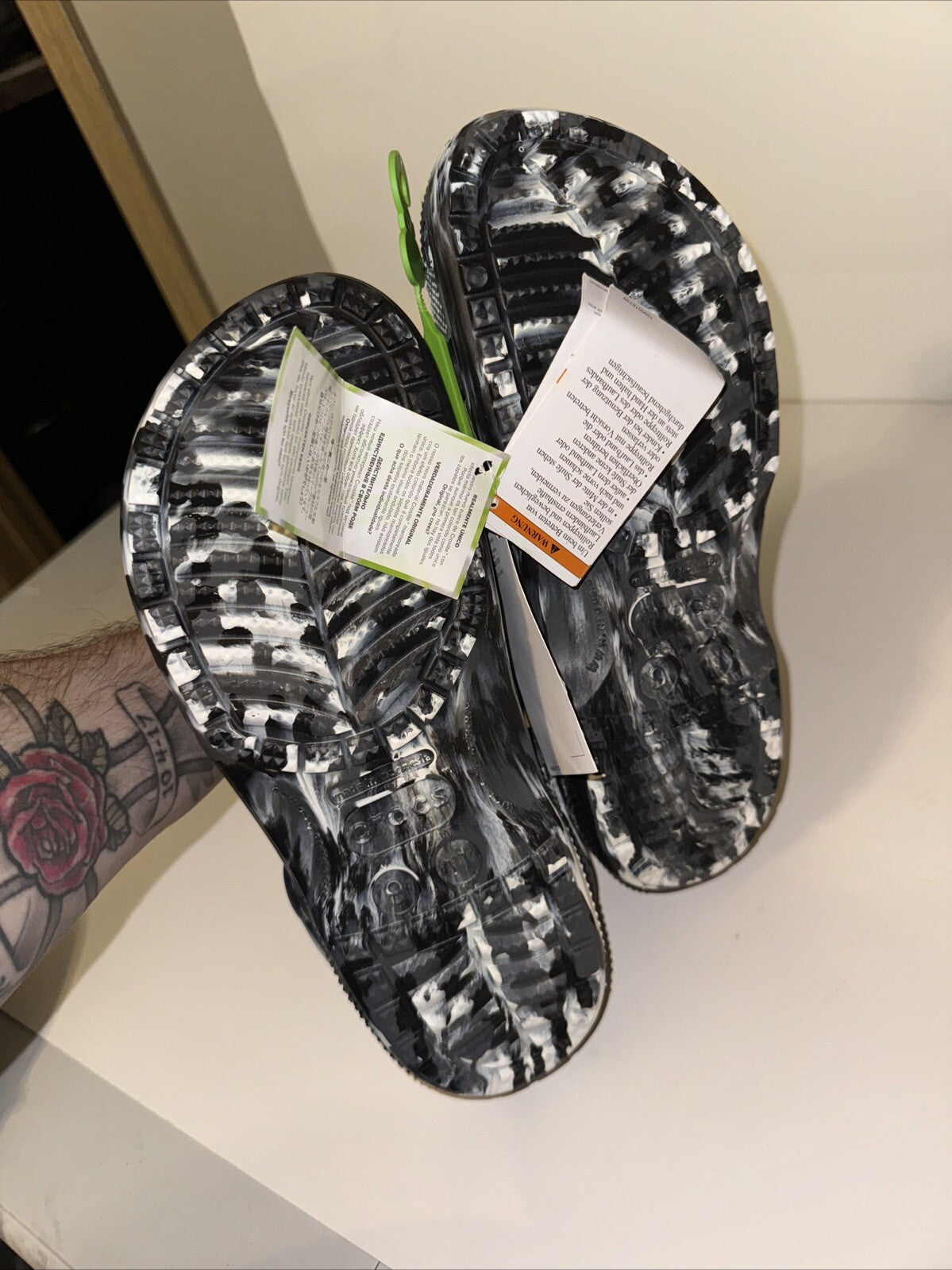 9M/11W Crocs Men's and Women's Shoes Baya Marbled Tie Dye Clogs, Water Shoes