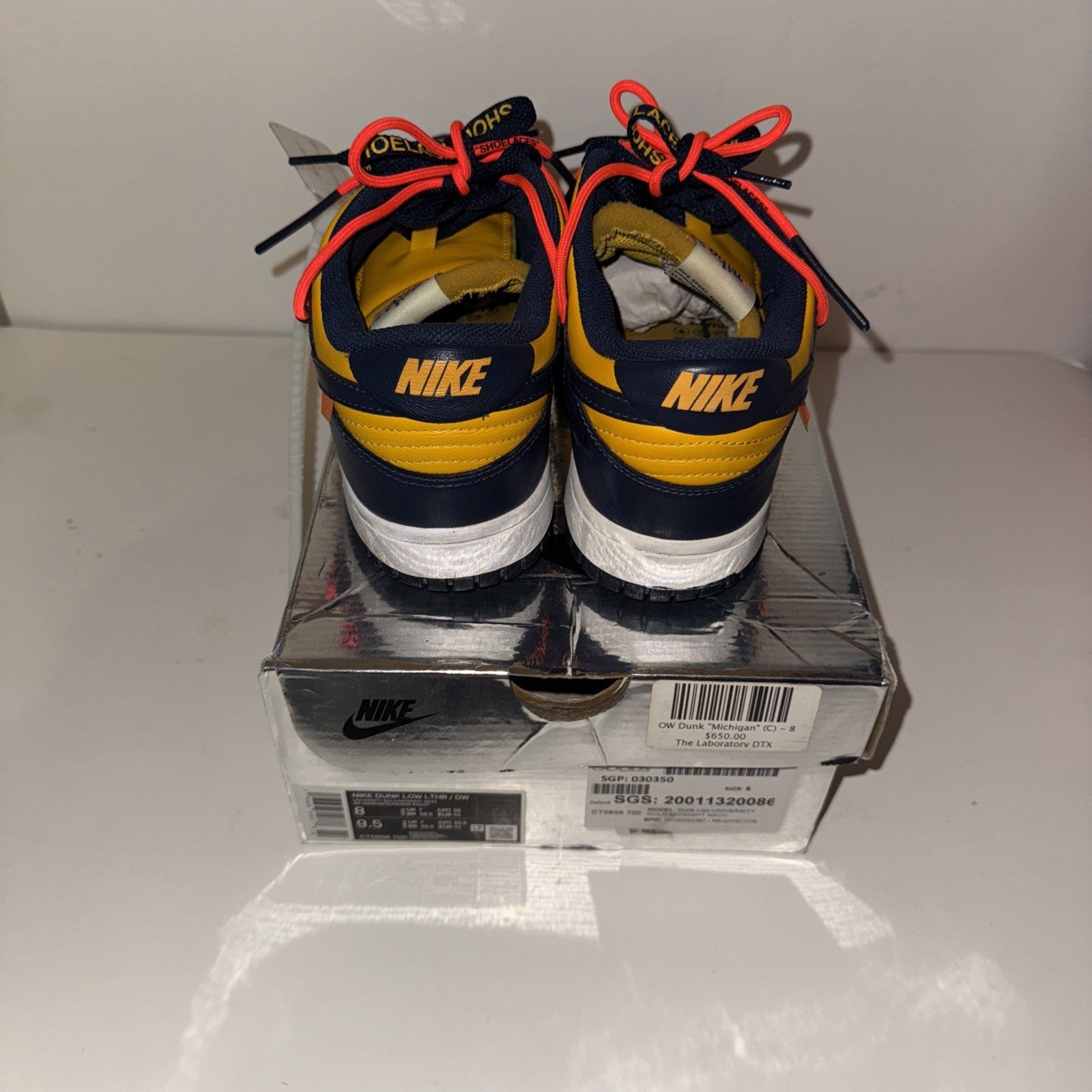 Size 8 - Nike Dunk Low x OFF-WHITE University Gold 2019