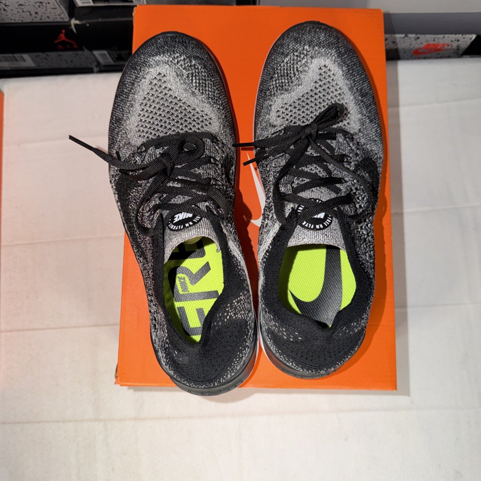 Nike Free RN Flyknit 2018 White Black 942838-101 Size 10.5