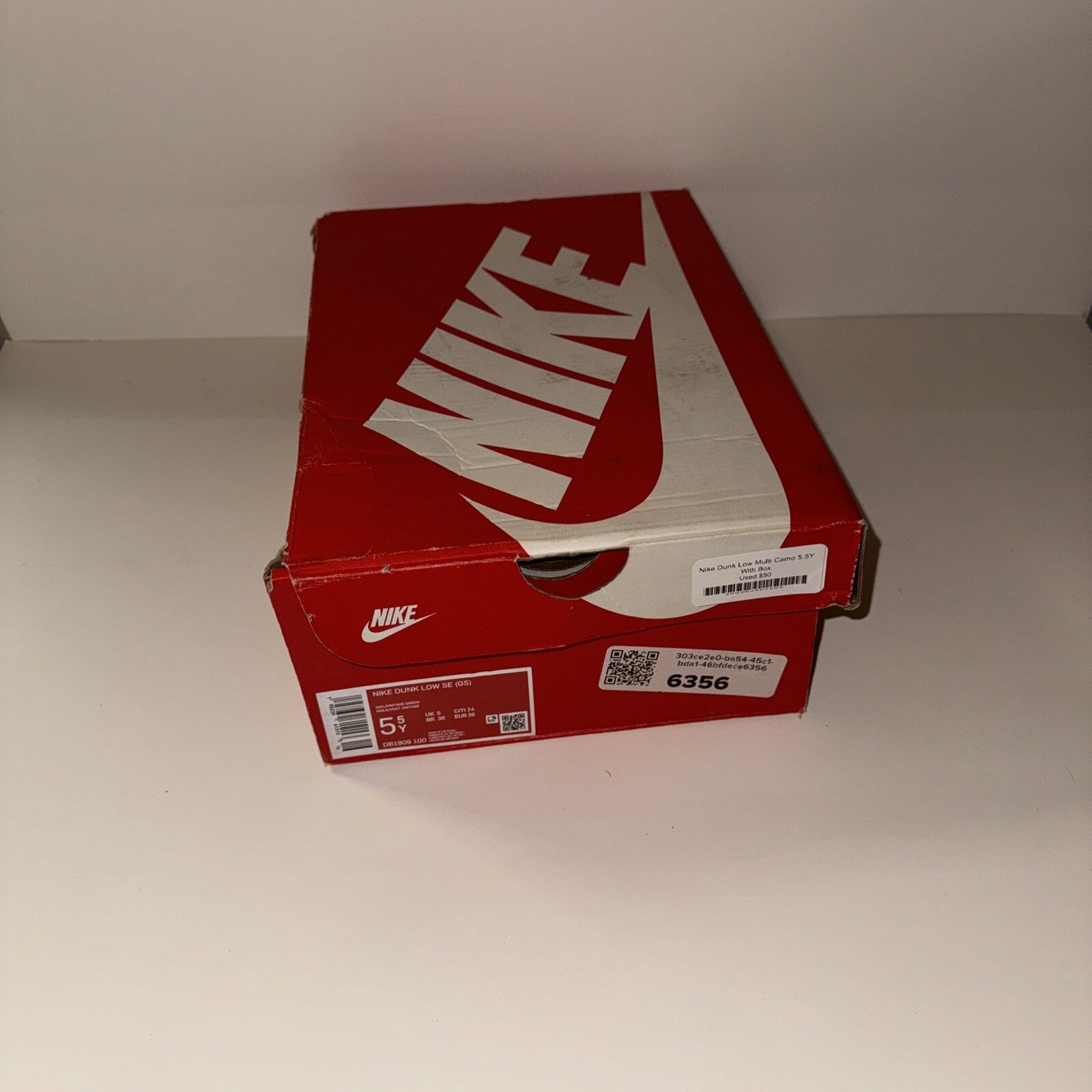 Nike Dunk Low SE Sail Multi-Camo DB1909-100 ( GS ) Size 5.5Y