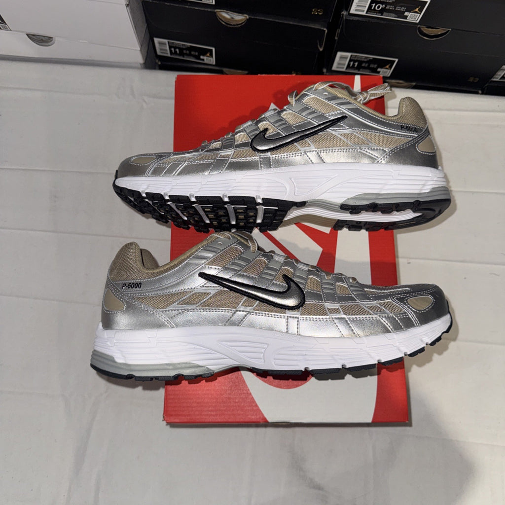 Nike P-6000 Khaki Metallic Silver HQ3030-200 Size 13