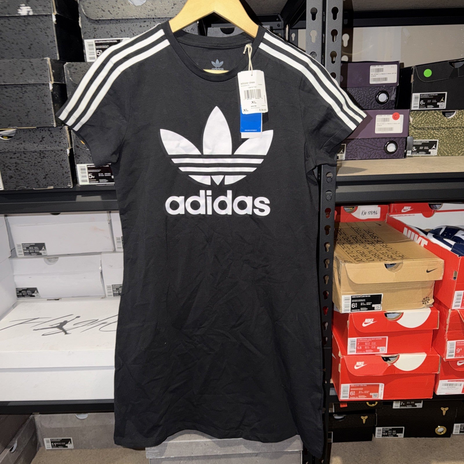 Adicolor Adidas Originals Dress Black White XL FM5653 Trefoil 0175