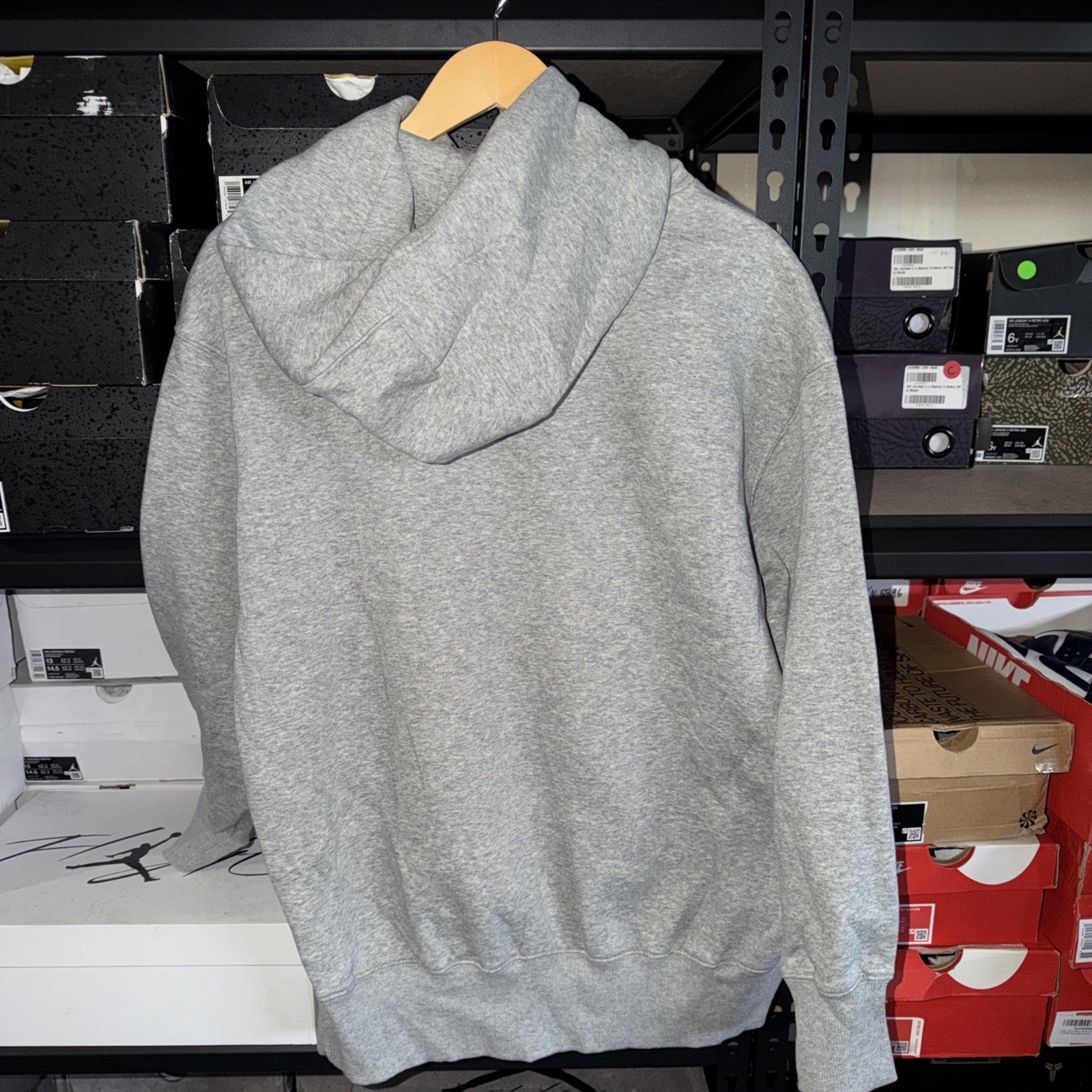 Nike Sportswear Gray Fleece Womens Oversized Pullover Hoodie Sz Small 0133-0134