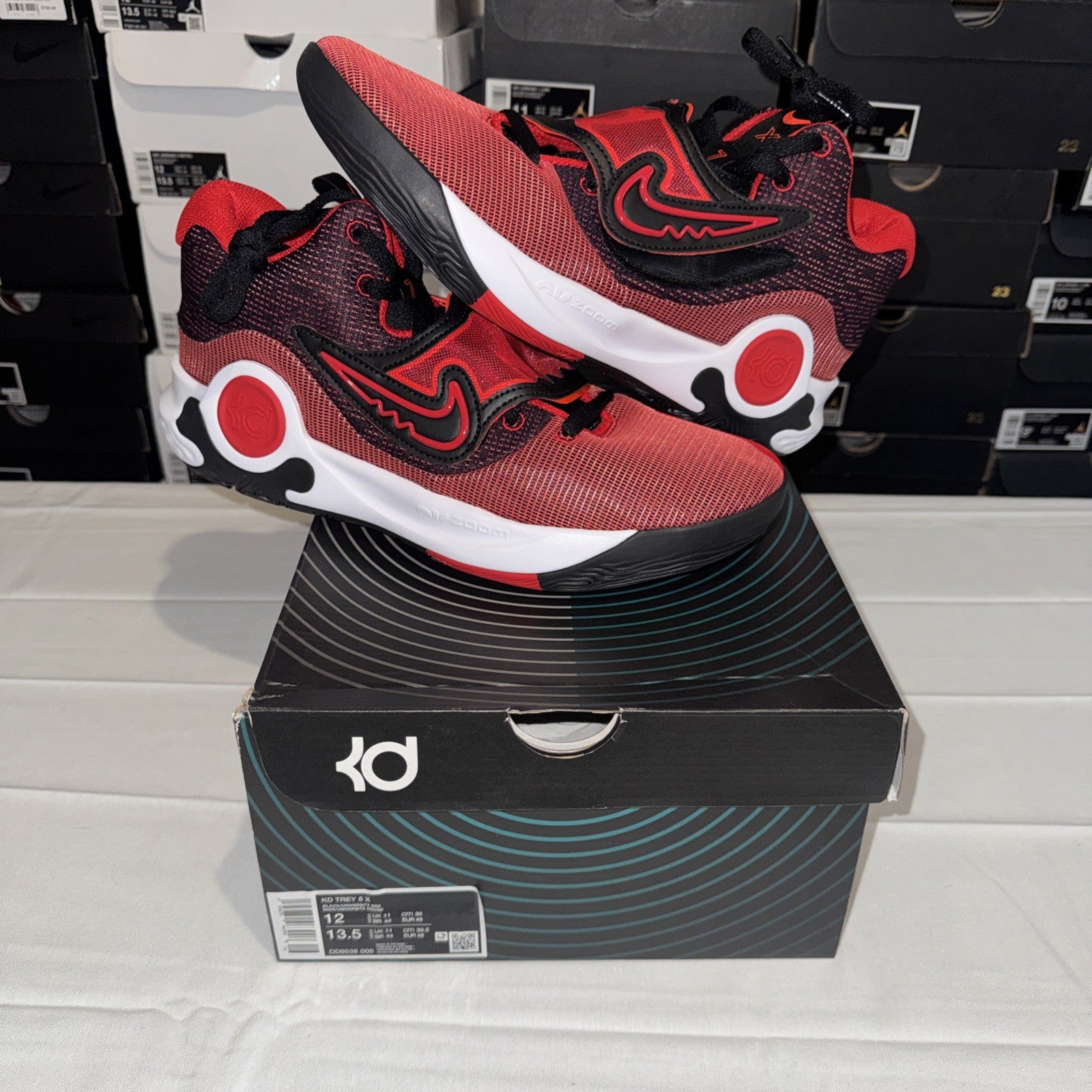 Nike KD Trey 5 x DD9538-006 University Red Black Sneakers, Size 12 US