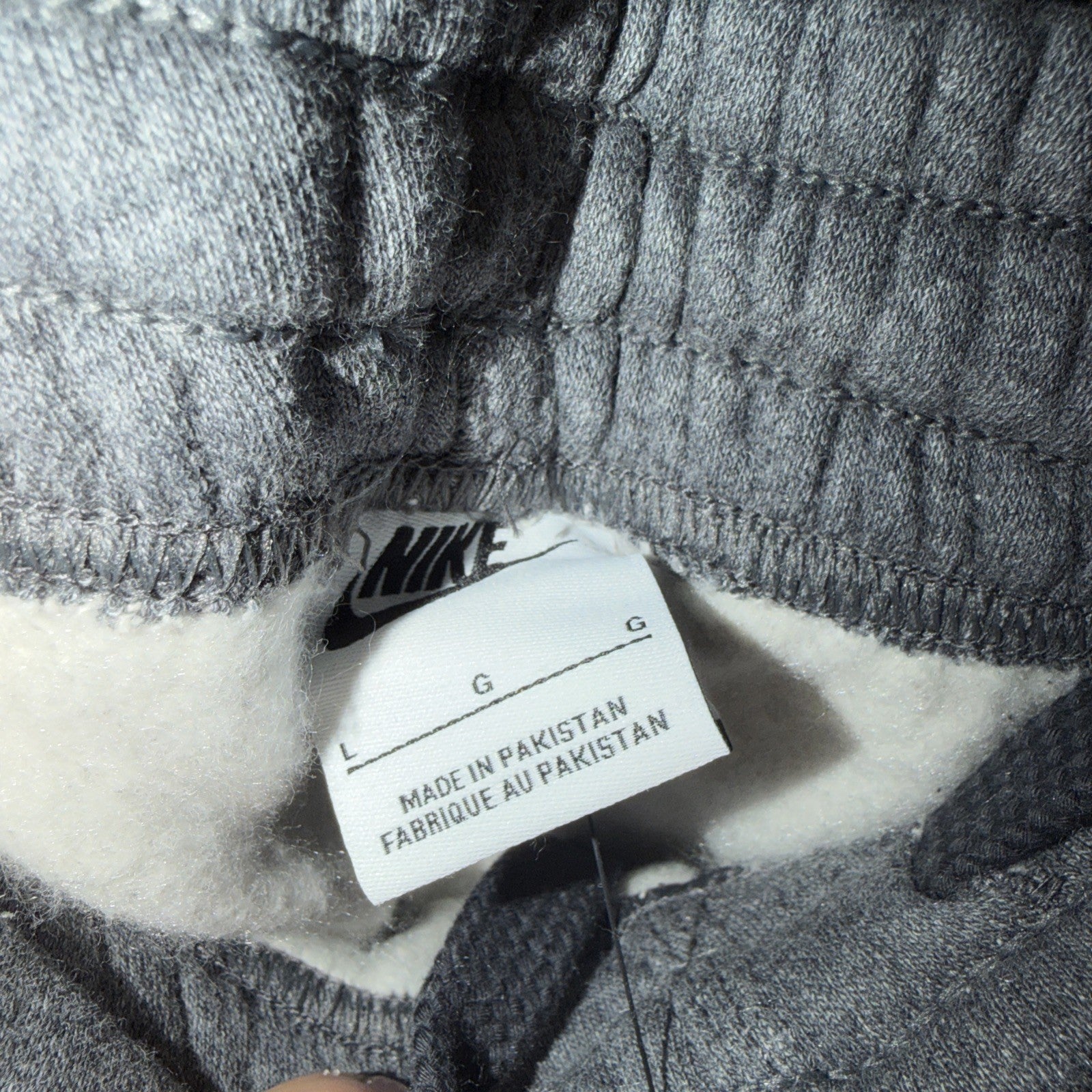 Nike Men's Sweatpants Gray Fleece Joggers Size Large L Athletic Wide Leg 0088