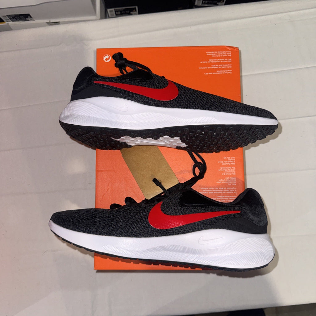Nike Men's Revolution 7 Sneakers Size 10, Black/University Red/White, FB2207-003