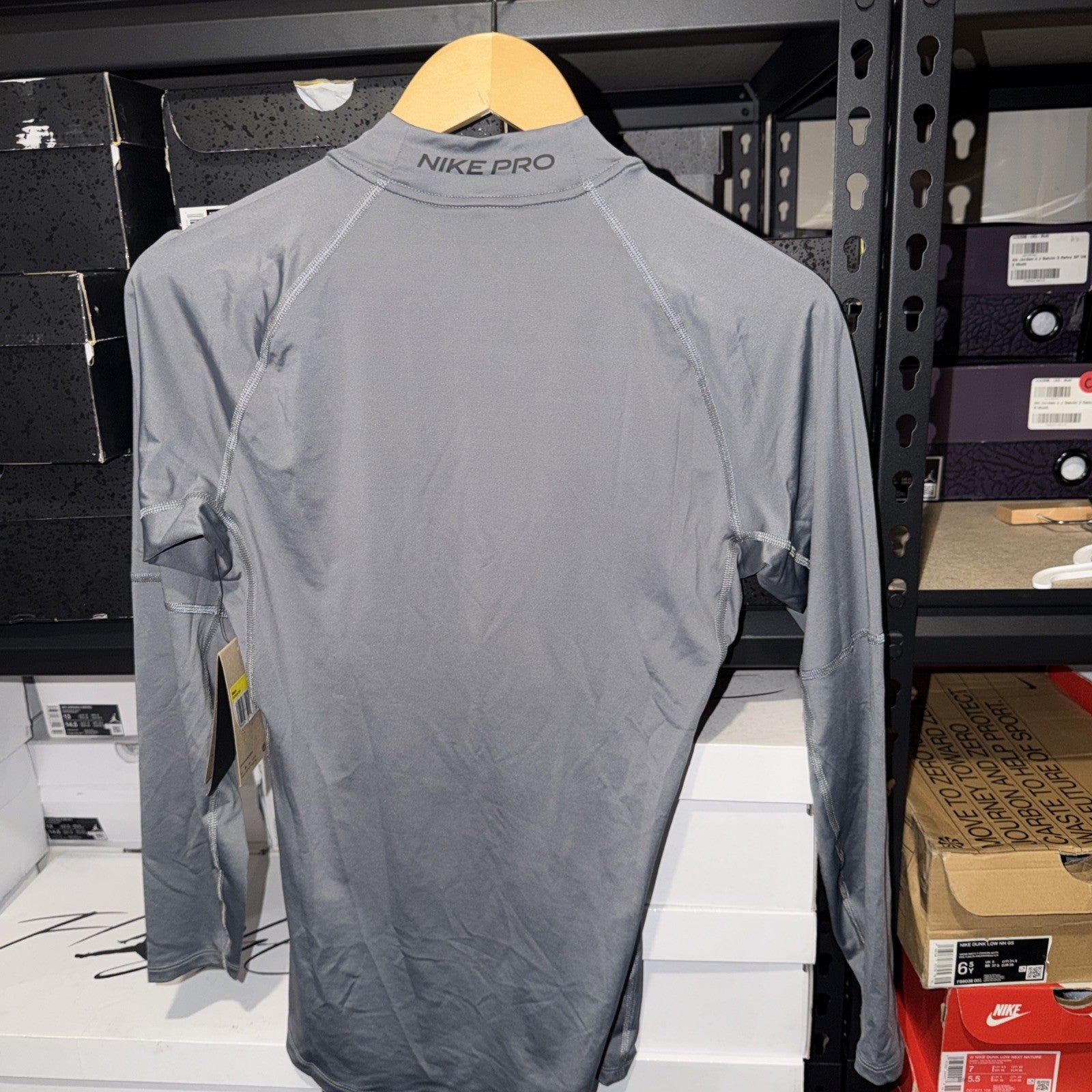 Nike Men's Pro Dri-FIT Warm Mock Neck Long Sleeve Shirt Smoke Grey S 0112