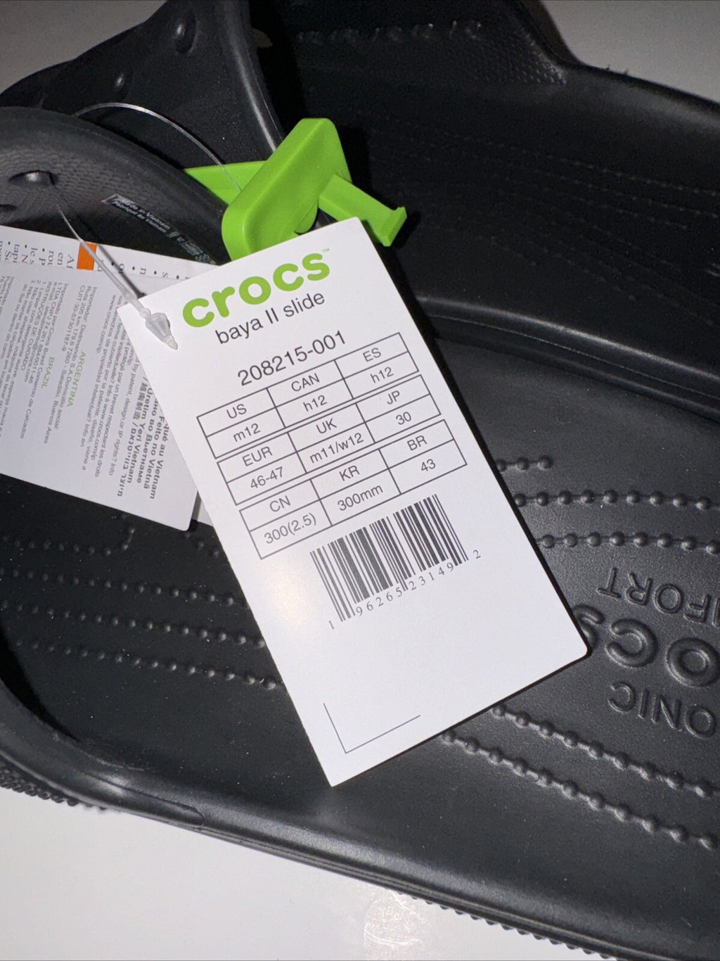 12M 14W Crocs Sandals Baya II Slides Waterproof Shoes Black