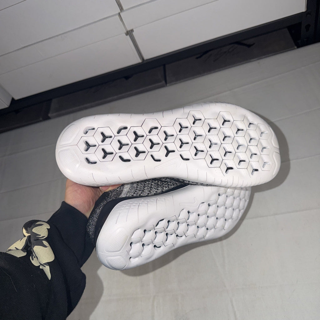 Nike Free RN Flyknit 2018 White Black 942838-101 Size 13