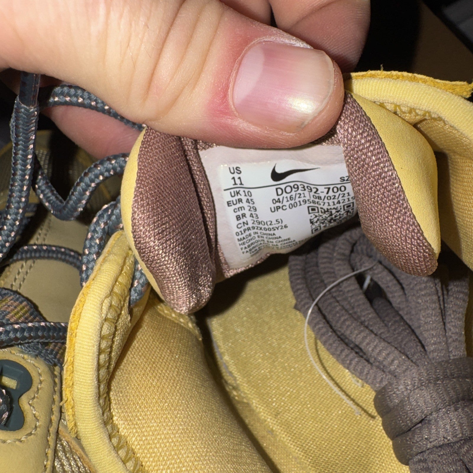 Size 11 - Nike Air Max 1 x Travis Scott Saturn Gold