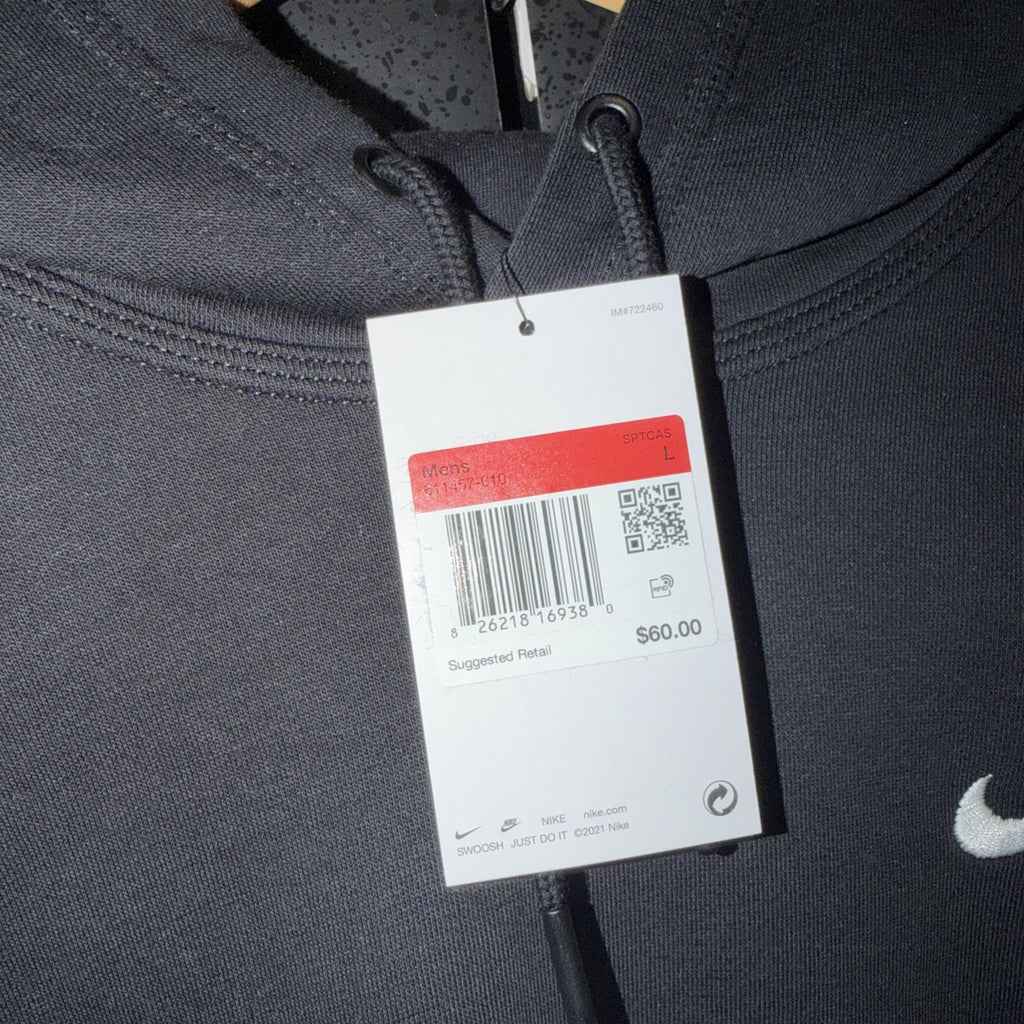 Nike Sportswear Club Fleece Pullover Hoodie Men's Large Black 0054-0055  NWT