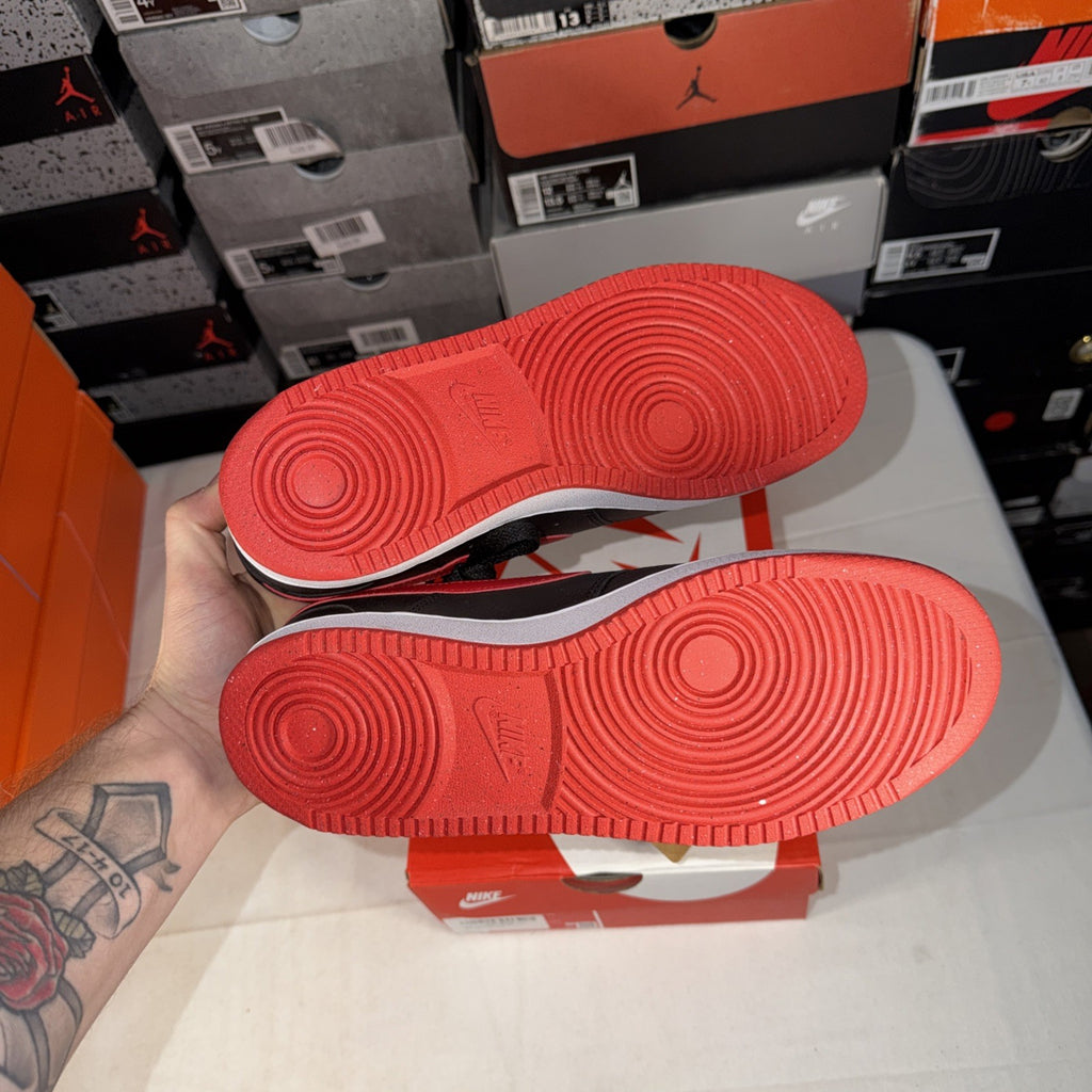 Nike Court Vision Low Top Shoes Black/Red, Size 7.5, FJ0685-010