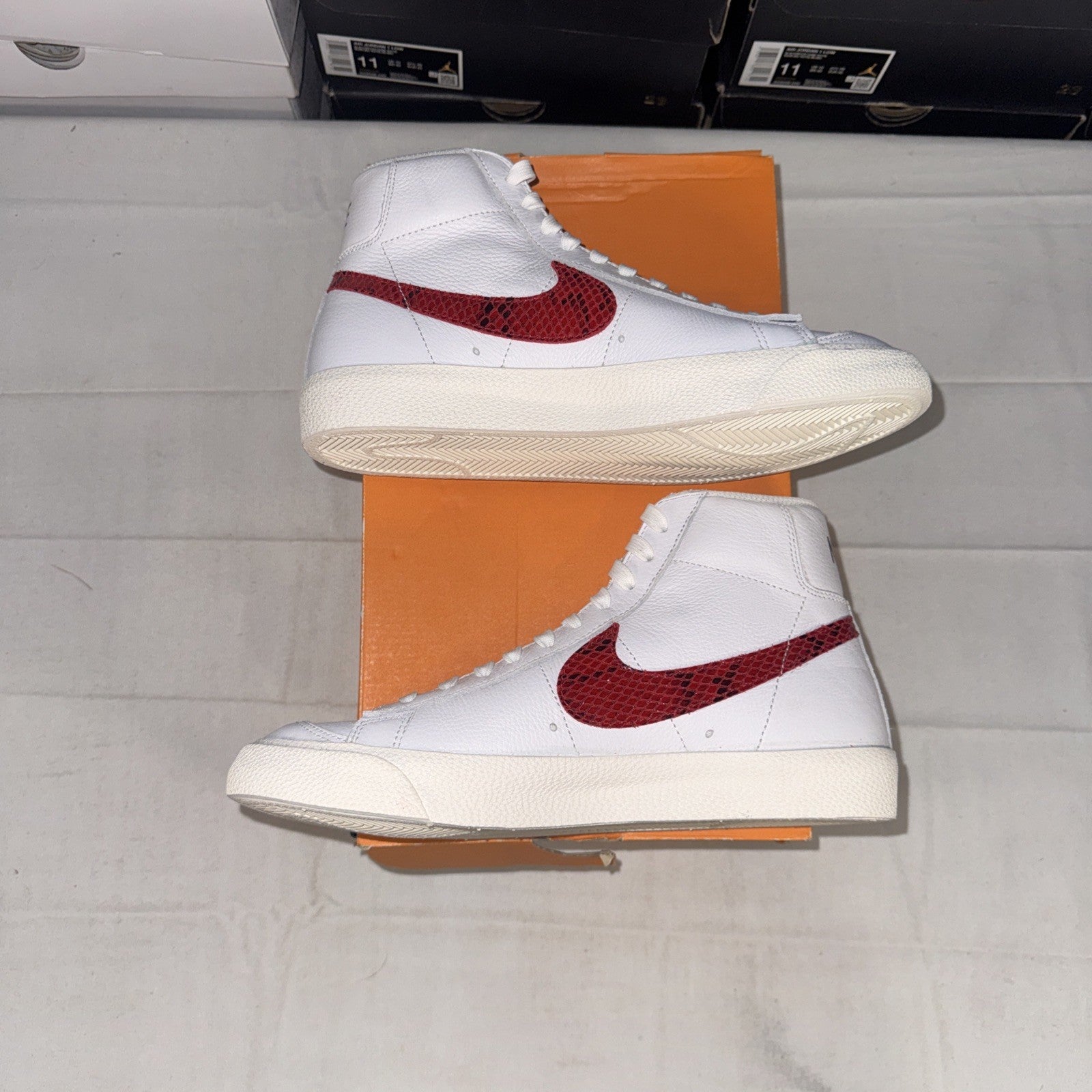 Nike Blazer Mid 77 Men's Sneakers Red/Blue Snakeskin Swoosh Size 7 CW7073-100