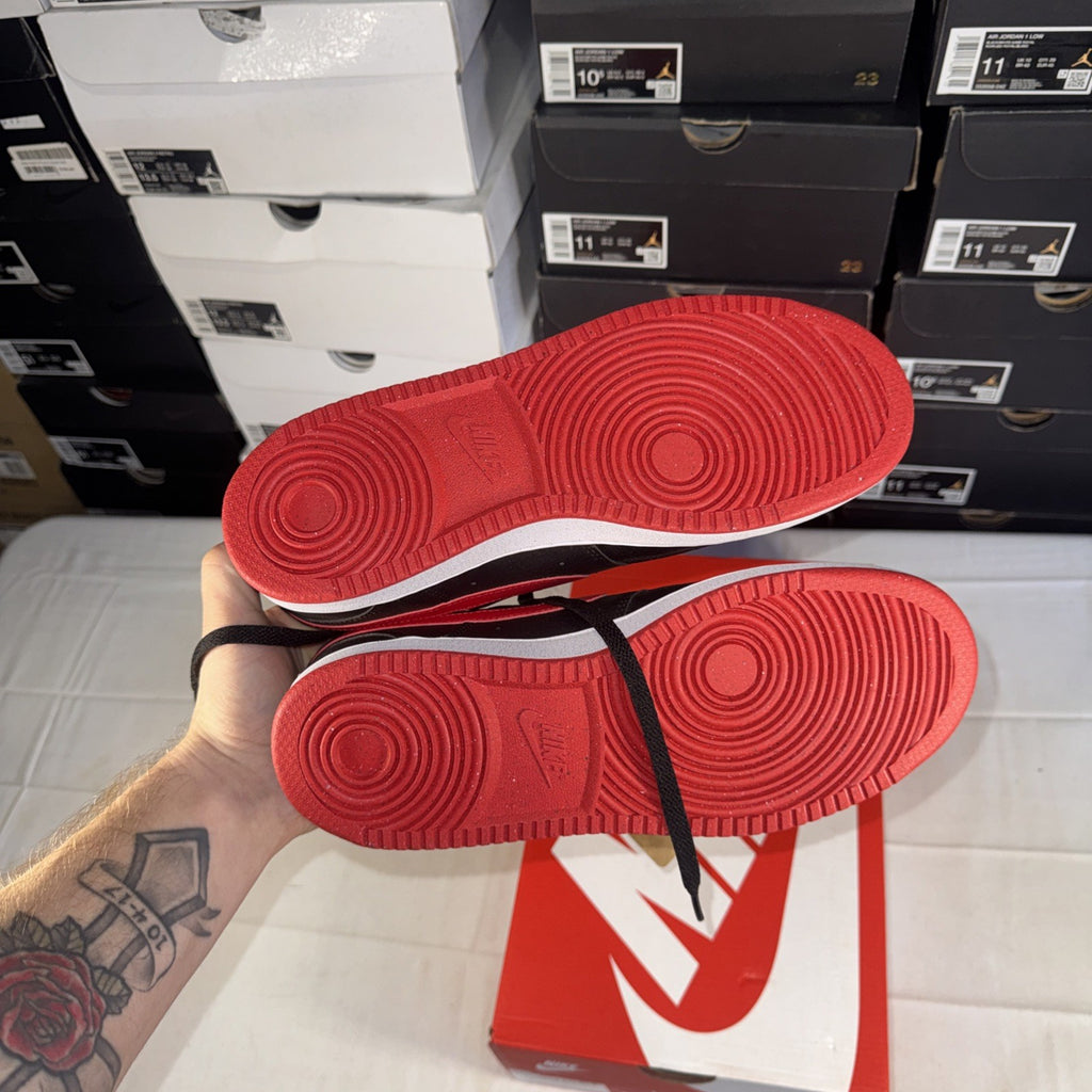 Nike Court Vision Low Top Shoes Black/Red, Size 7.5, FJ0685-010