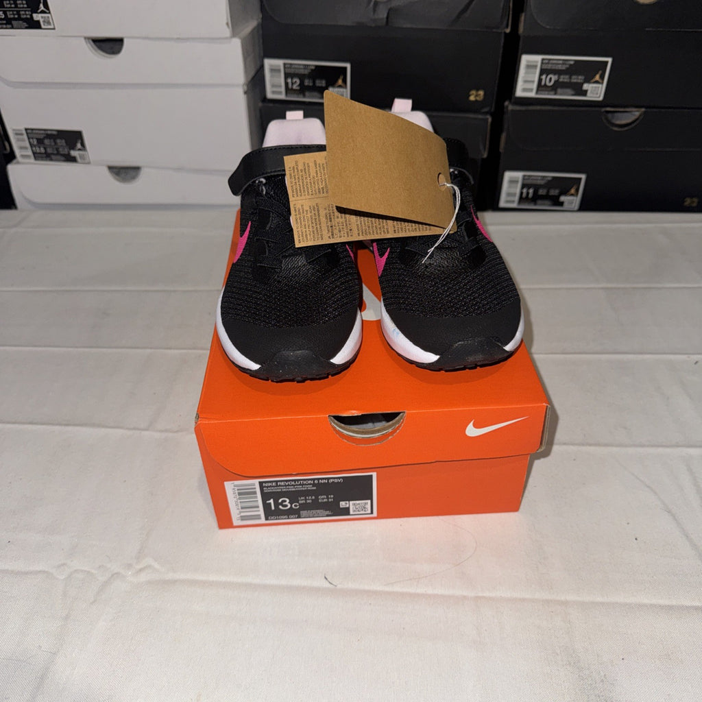 Nike Revolution 6 Black Hyper Pink Running Shoes Size 13C, DD1095-007
