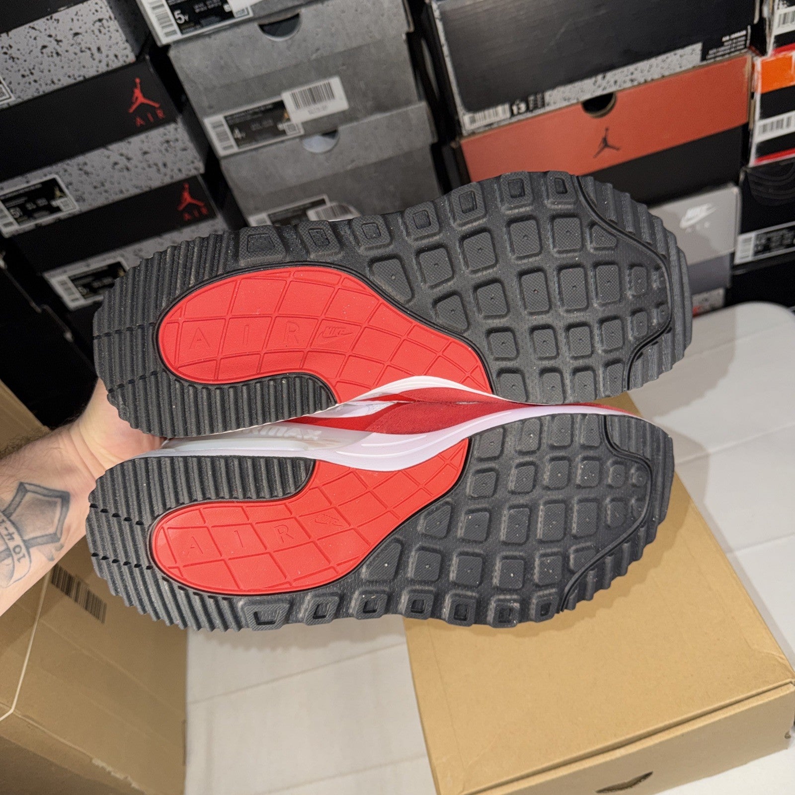 Nike Air Max SYSTM White University Red Size 10 DM9537 104