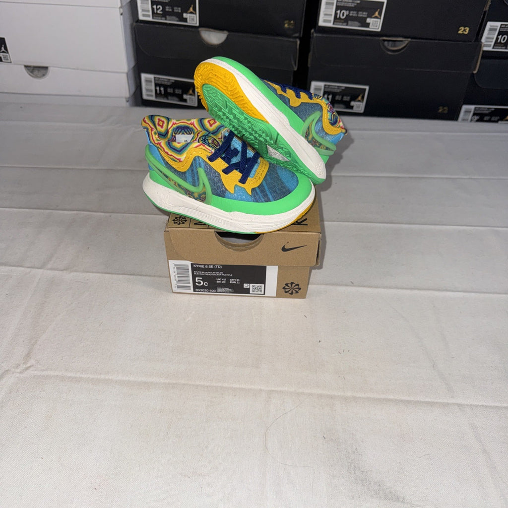 Nike Shoes Boy Size 5c Todder Kyrie 8 SE TD Baltic Blue Green Basketball sneaker