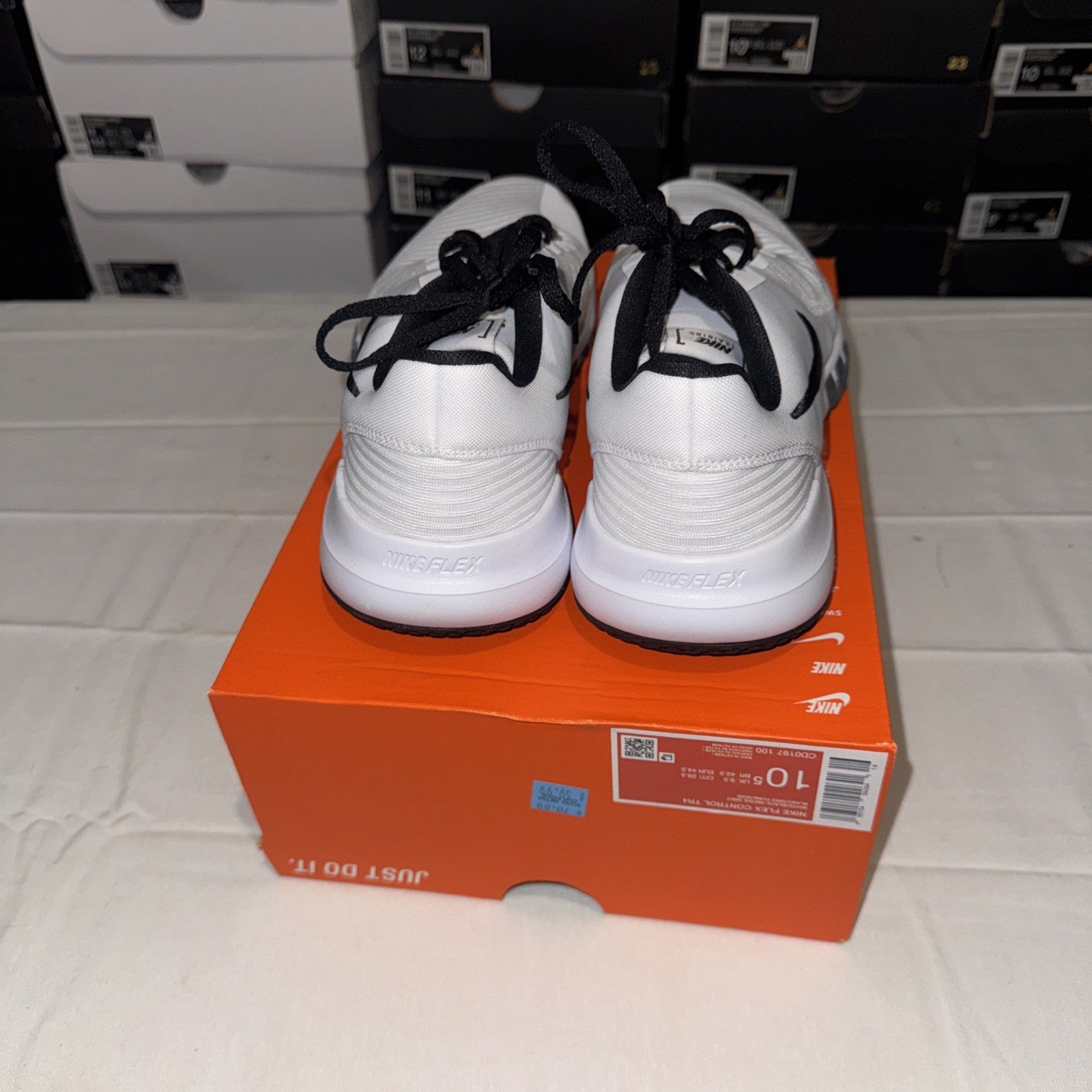 Nike Flex Control TR4 Athletic Shoes White/Black/Dark Grey, CD0197-100 Size 10.5