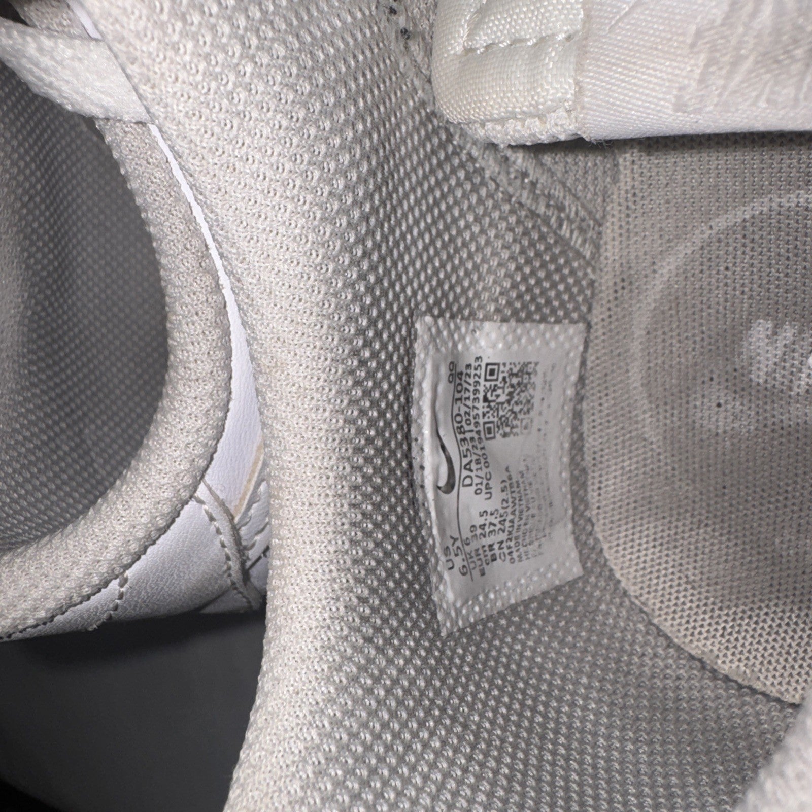 Size 6.5 (GS) - Nike Court Legacy Low Triple White