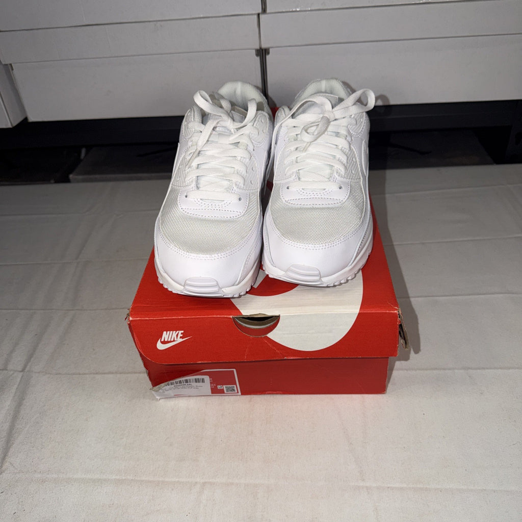 Nike Air Max 90 Size 10 Triple White/Wolf Grey, CN8490-100 TRIED ON