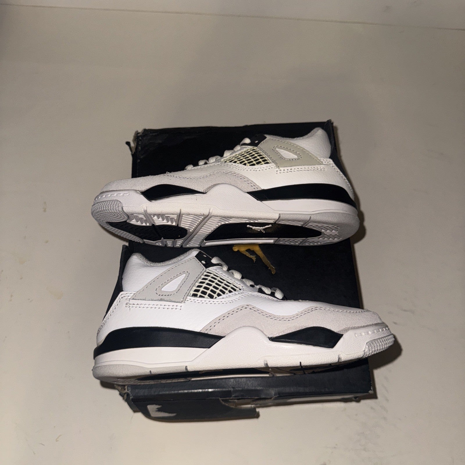 12C Jordan 4 Retro (PS) "Military Black" Shoes Black-White BQ7669-111