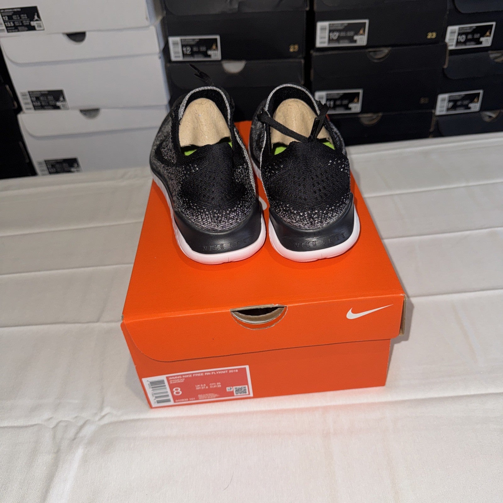 Size 8 - Nike Free RN Flyknit 2018 White Black W